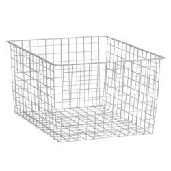 elfa Top Track System - Deep Wire Basket - 527 x 427 x 285mm - Platinum