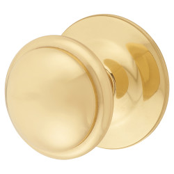 Carlisle Brass Round Victorian Centre Door Knob - 86mm Rose Diameter - Polished Brass