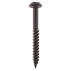 TIMCO Blackjax Pozi Round Head Wood Screws - 8 x 1 1/4" - Exterior Black Organic - Pack of 200