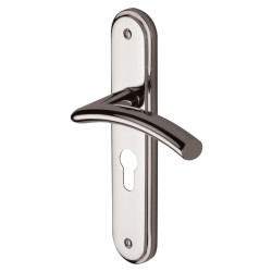 M Marcus Polished Chrome Euro Lock Door Handles - Tosca Range - 205 x 42mm