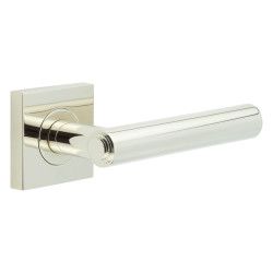 Burlington by Frelan Polished Nickel Fire Rated Door Handles on Square Rose - Richmond Range