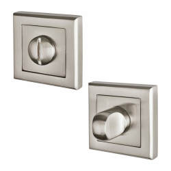 Hampstead Square Bathroom Turn & Release - 50mm Diameter - Satin Nickel