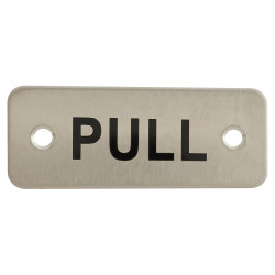 Altro Pull Rectangular Door Sign - 75 x 30mm - Satin Stainless Steel