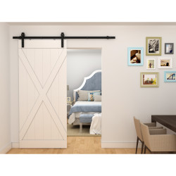 Klug Barn Strap Sliding Door Gear Kit - Face Mounted - 2000mm Track - 120kg Max Door Weight - Black