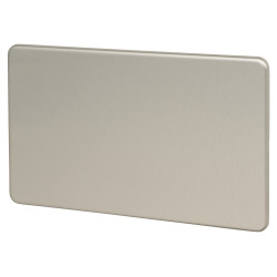 Knightsbridge 2 Gang Blank Plate - Brushed Chrome
