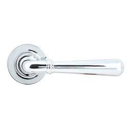 From The Anvil Polished Chrome Door Handles on Round Screw On Rose - Newbury Range