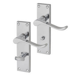 Touchpoint Polished Chrome Budget Scroll Bathroom Door Handles - Mia Range - 153 x 42mm