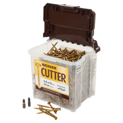 Reisser Cutter Pozi Countersunk Wood Screws Tub - 4.0 x 70mm - Yellow Zinc - Pack of 650