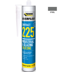 Everbuild Everflex 225 Contract Industrial & Glazing Silicone Sealant - 295ml - Grey
