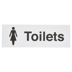 Rectangle Female Toilet Door Sign - 100 x 300mm - White