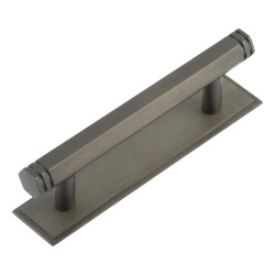 Hoxton by Frelan Nile 15mm Hex T-Bar Cabinet Pull Handle on Stepped Backplate - 96mm c/c - Dark Bronze