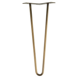 Rothley Hairpin Leg - 2 Pin - 350mm Height - Antique Brass