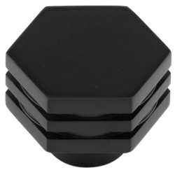 Hoxton by Frelan Nile Hex Cabinet Knob - 30mm Diameter - Black