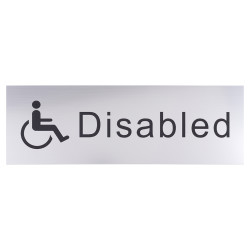 Altro Disabled Toilet Door Sign - 300 x 100mm - Brushed Silver Plastic