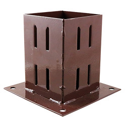 TIMCO Bolt Down Fence Post Shoe - Quick Fit - 100 x 100mm - Oxide Red