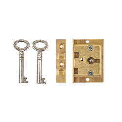 Cut Box Lock - 38 x 32mm - Polished Brass