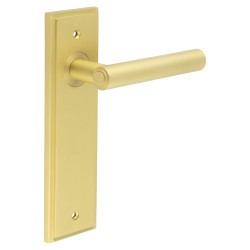 Burlington by Frelan Satin Brass Fire Rated Latch Door Handles - Richmond - 200 x 55mm