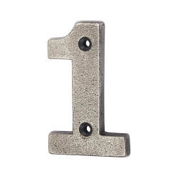 Olde Forge 78mm Screw Fix Door Numeral - 1 - Pewter