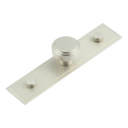 Hoxton by Frelan Cropley Stepped Round Cabinet Knob on Stepped Backplate - 30mm Diameter - Satin Nickel