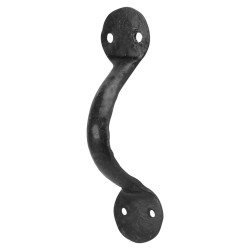 Olde Forge Blacksmith Bow Cabinet Pull Handle - 80mm Centres - Antique Black Iron