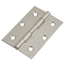 Pressed Butt Door Hinge - 76 x 51 x 1.5mm - Satin Stainless Steel - Pair