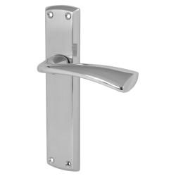 Altro Satin Chrome Latch Door Handles - Taranto Range - 190 x 45mm