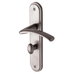 M Marcus Satin Chrome Bathroom Door Handles - Tosca Range - 205 x 42mm
