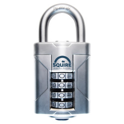 Squire VULCAN COMBI 50 Combination Open Shackle Padlock - 50mm Body - 26 x 22.6mm Shackle - Blue