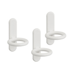 elfa Top Track System - Circle Tool & Storage Board Hooks - 170 x 100 x 38mm - White - Pack of 3