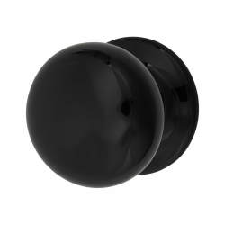Hampstead Black Traditional Porcelain Mortice/Rim Door Knob - 60mm Rose Diameter