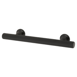 Altro York 12mm Knurled T-Bar Cabinet Pull Handle - 96mm Centres - Matt Black