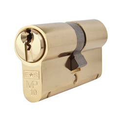 Eurospec 10 Pin 64mm Euro Double Cylinder - 32 + 32mm - Polished Brass - Master Keyed