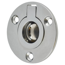 Altro Round Flush Ring Cabinet Pull Handle - 45mm Diameter - Polished Chrome