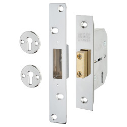ERA Viscount 5 Lever Deadlock - 64mm Case - 44mm Backset - Polished Chrome