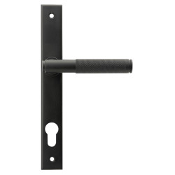 From The Anvil Brompton uPVC Slimline Knurled Multipoint Door Handle - 92mm c/c - Matt Black
