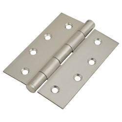 Pressed Butt Door Hinge - 102 x 76 x 2mm - Satin Stainless Steel - Pair