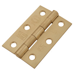 Altro Steel Grade 7 Butt Fire Door Hinge - 75 x 50 x 2mm - Satin Brass - Pair