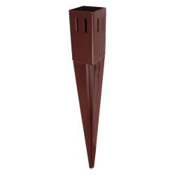 Powapost Drive In Fence Post Spike - Easy Grip - 50 x 50 x 600mm - Brown Powder Coated