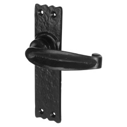 Olde Forge Antique Black Iron Latch Door Handles - Tudor Range - 152 x 38mm