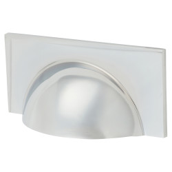 Crofts & Assinder Monmouth Square Cabinet Cup Handle - 64mm Centres - Polished Chrome