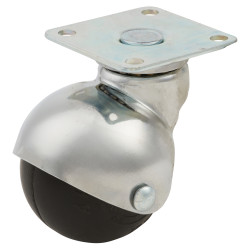 Coldene Rollstar Low Level Furniture Castor - Swivel - 50kg Max - 50mm Diameter - Chrome Plated