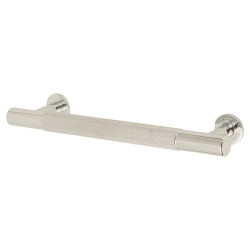 Carlisle Brass 13mm Knurled T-Bar Cabinet Pull Handle - 128mm Centres - Polished Chrome