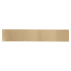 Hampstead Solid Brass Kick Plate - 838 x 150 x 1.2mm - 8 Screw Holes - Satin