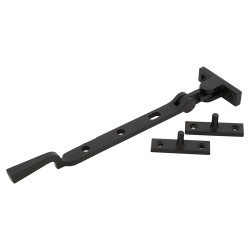 Olde Forge Square Casement Window Stay - 8"/200mm - Smooth Black