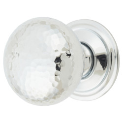 From The Anvil Hammered Mushroom Round Cabinet Knob - 32mm Diameter - Polished Chrome