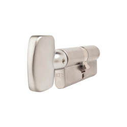 UNION J2X44 Pattern 5 Pin 74mm Euro Large Thumbturn Cylinder - 37mm Turn + 37mm - Satin Chrome