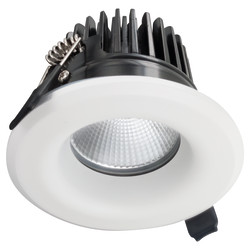 Integral LED Lux Fire 6W IP65 Fire Rated 36° LED Dimmable Fixed Downlight - 4000K Cool White - White