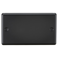 Knightsbridge 2 Gang Round Edge Blank Plate - Matt Black