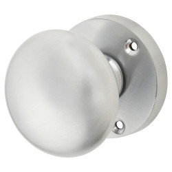 Touchpoint Satin Chrome Round Mortice Door Knob - 60mm Rose Diameter