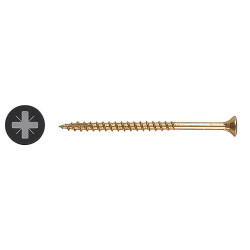 Ulti-Mate II Stick Fit PoziSquare Countersunk Wood Screws - 4.0 x 50mm - Yellow Zinc - Pack of 200